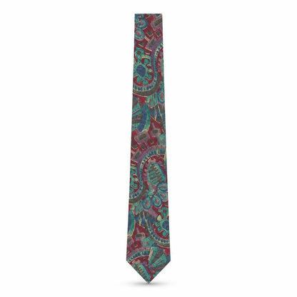 Mens Woods & Gray Multicoloured Geometric 100% Polyester  Tie