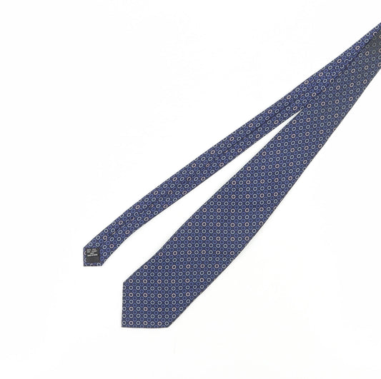 Pierre Cardin Men's Blue Silk Geometric Tie Designer