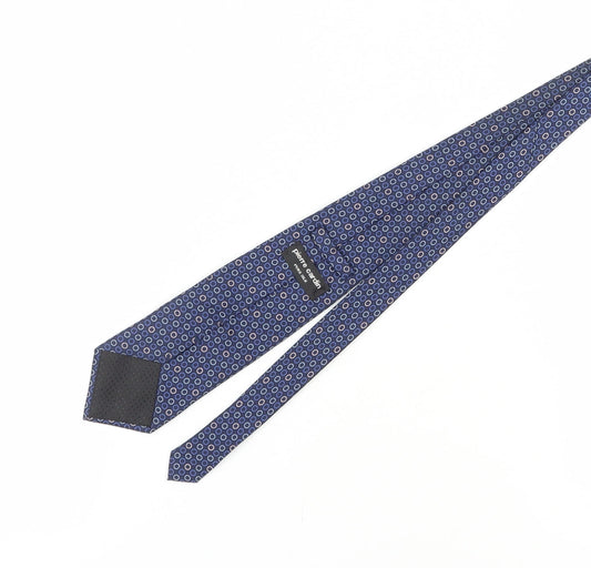 Pierre Cardin Men's Blue Silk Geometric Tie Designer