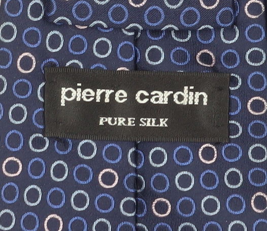 Pierre Cardin Men's Blue Silk Geometric Tie Designer