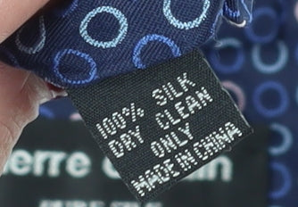 Pierre Cardin Men's Blue Silk Geometric Tie Designer