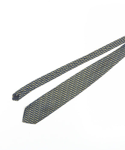 Savile Row Men's Blue Geometric Silk Tie