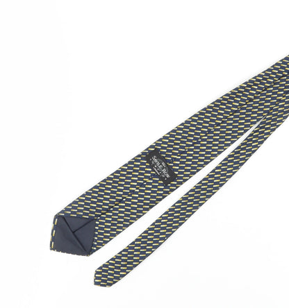 Savile Row Men's Blue Geometric Silk Tie