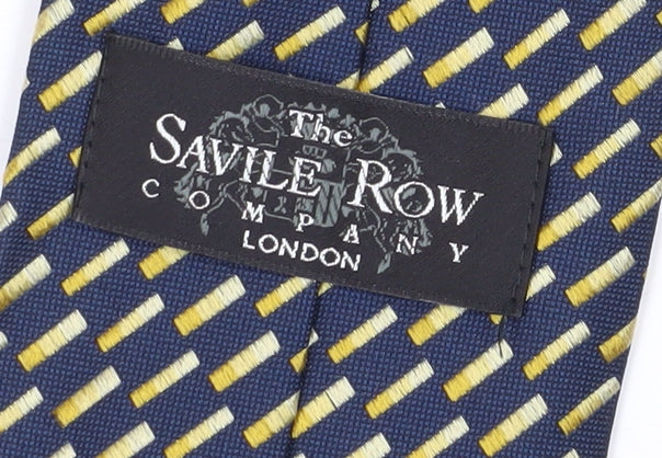 Savile Row Men's Blue Geometric Silk Tie