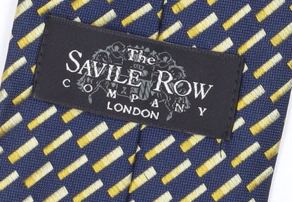 Savile Row Men's Blue Geometric Silk Tie