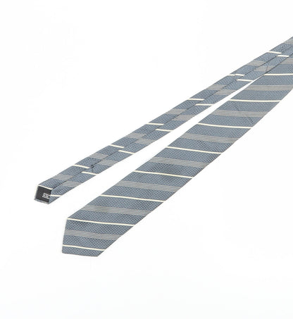 Cerruti 1881 Men's Grey Striped Slim Silk Tie One Size