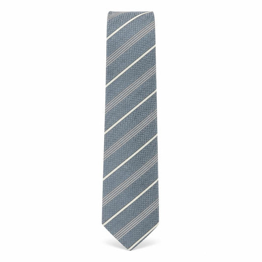 Cerruti 1881 Men's Grey Striped Slim Silk Tie One Size