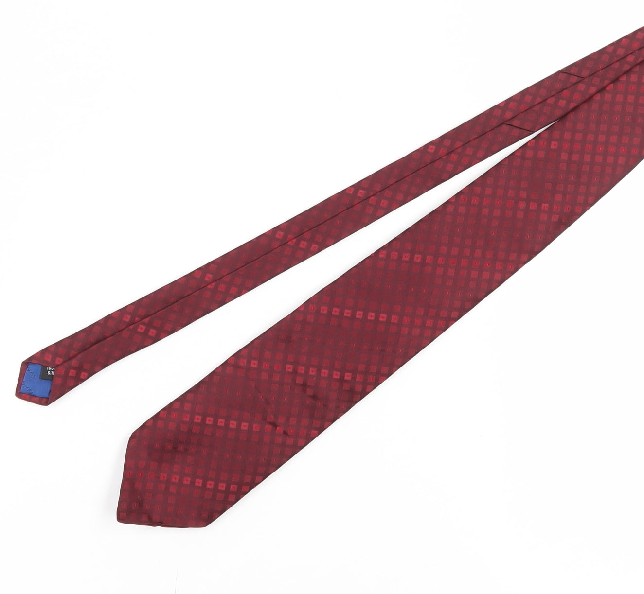 Jeff Banks Red Plaid Men's Silk Tie