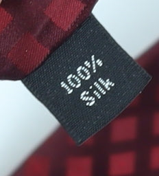 Jeff Banks Red Plaid Men's Silk Tie