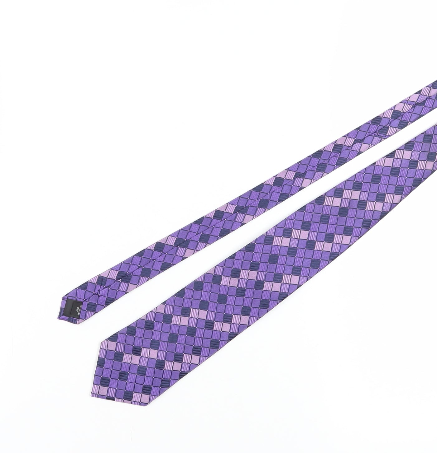 Enrico Rossini Men's Purple Geometric Silk Tie