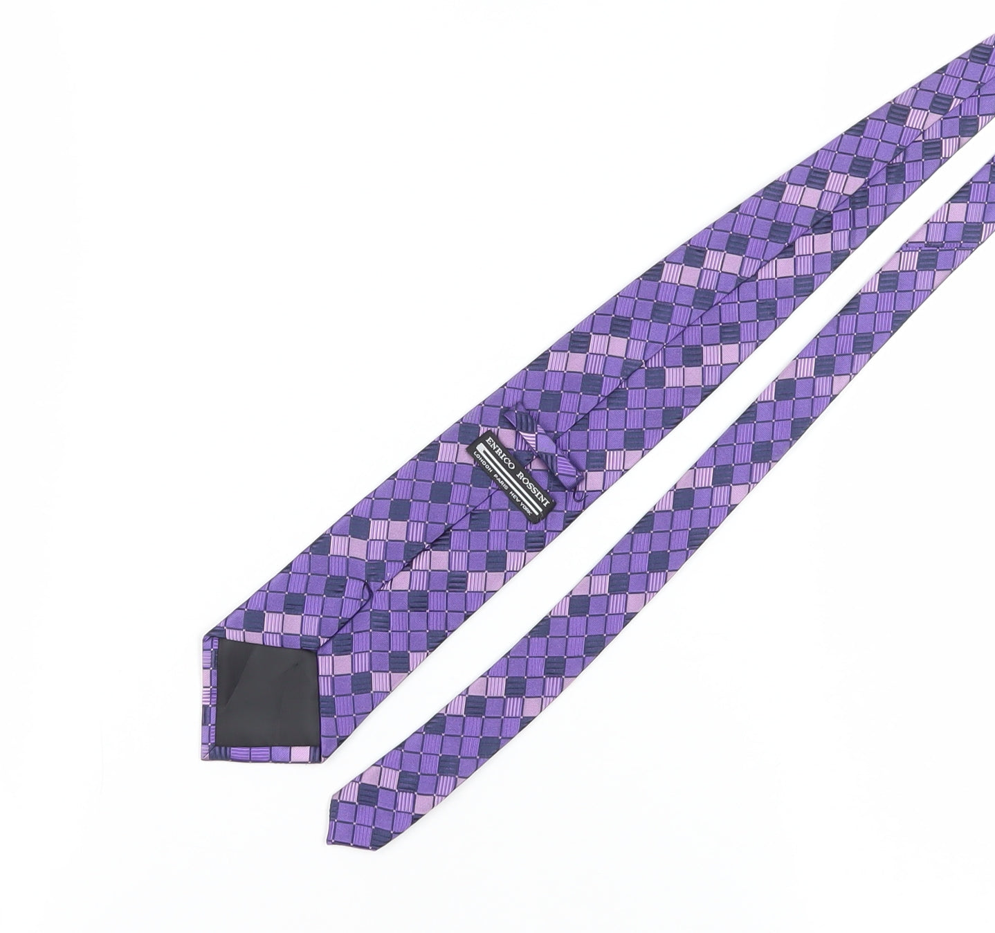 Enrico Rossini Men's Purple Geometric Silk Tie