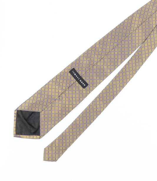 Thomas Nash Men's Bronze Geometric Silk Tie