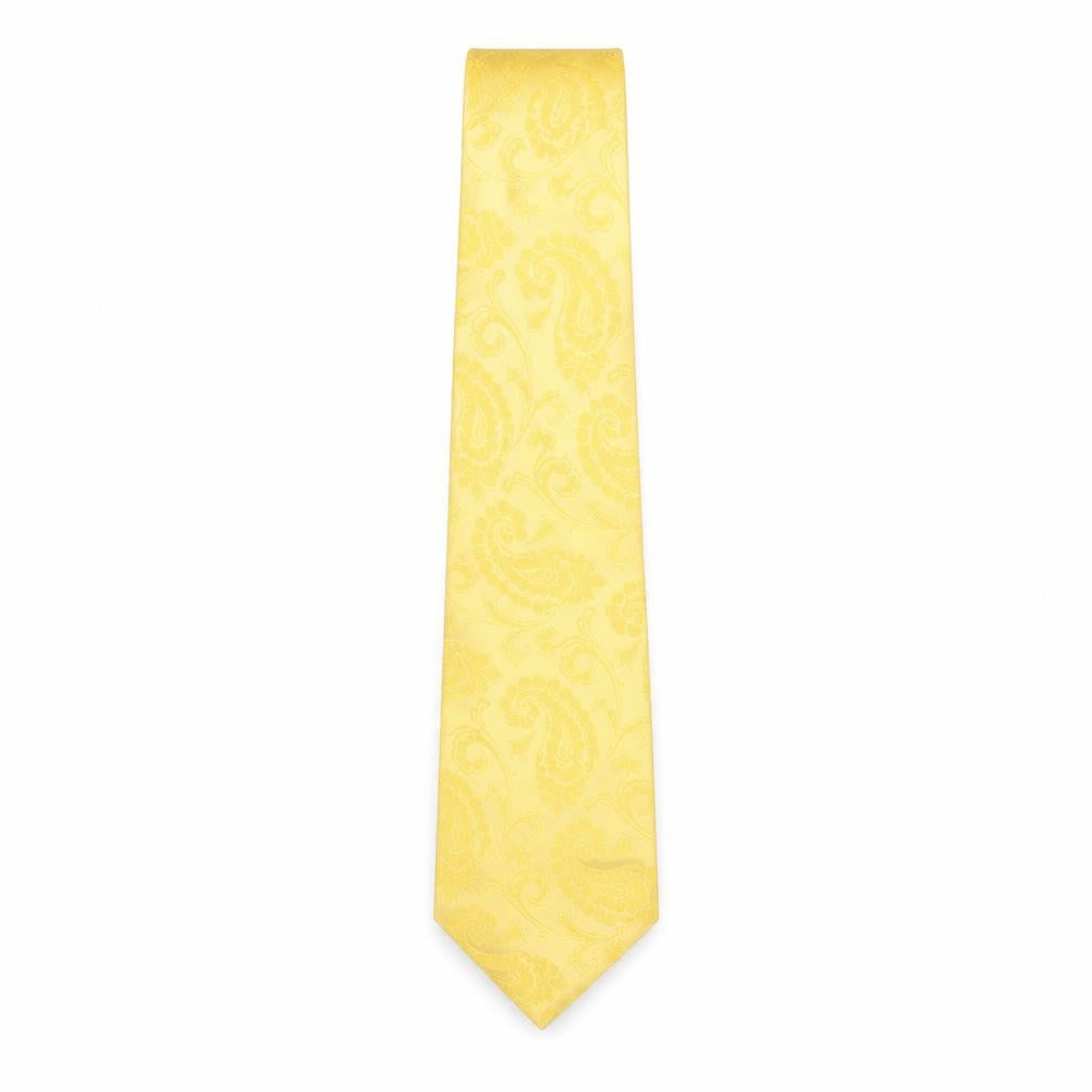 Mens Magee Yellow Paisley 100% Silk  Tie
