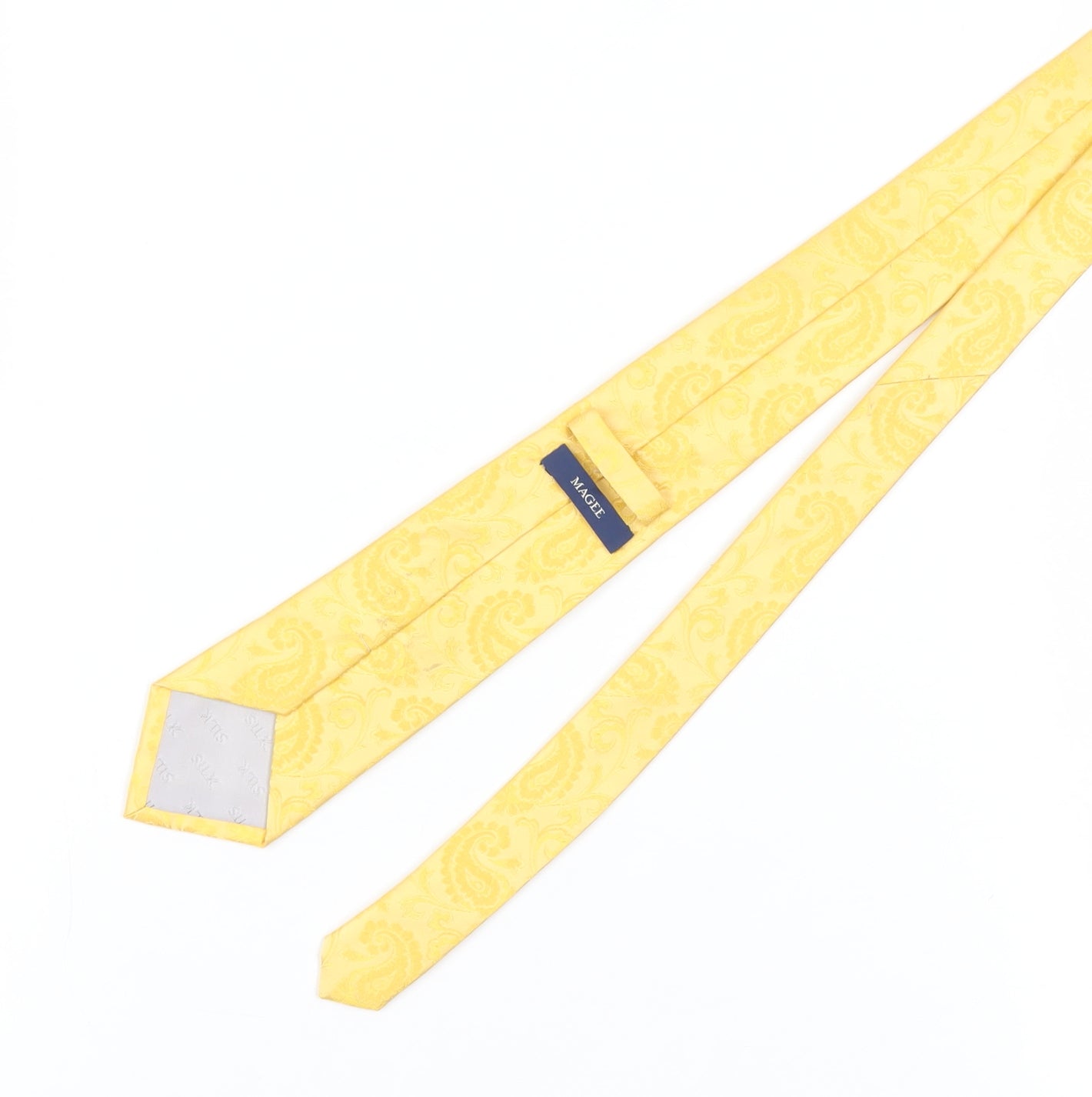 Magee Men's Yellow Paisley Silk Tie, One Size