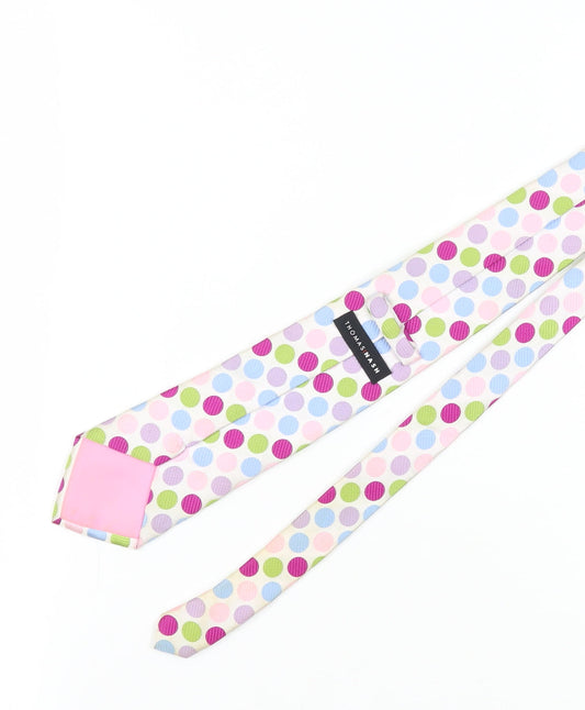 Thomas Nash Men's Multicoloured Silk Polka Dot Tie