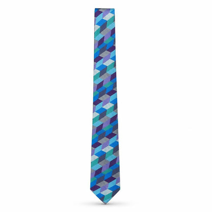Mens Austin Reed Blue Geometric 100% Silk Slim Tie
