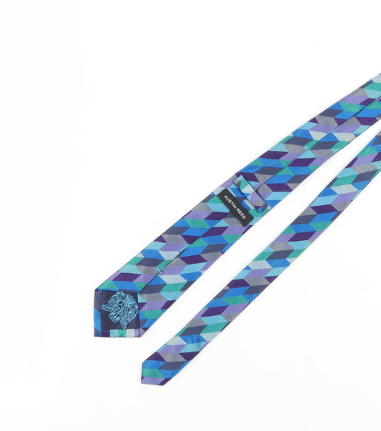Austin Reed Men's Blue Geometric Silk Slim Tie