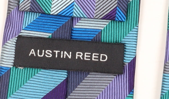 Austin Reed Men's Blue Geometric Silk Slim Tie
