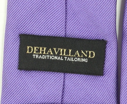 Mens Dehavilland Purple  100% Silk  Tie