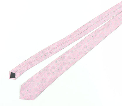 Mens French Connection Pink Floral 100% Silk  Tie