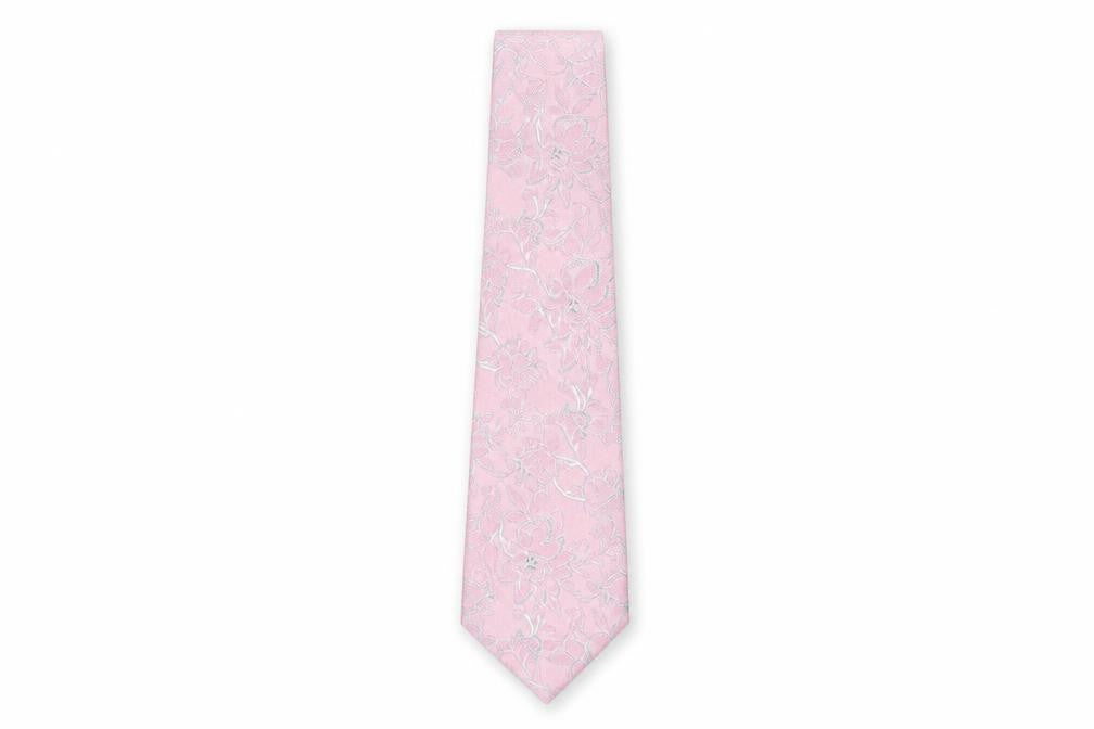 Mens French Connection Pink Floral 100% Silk  Tie