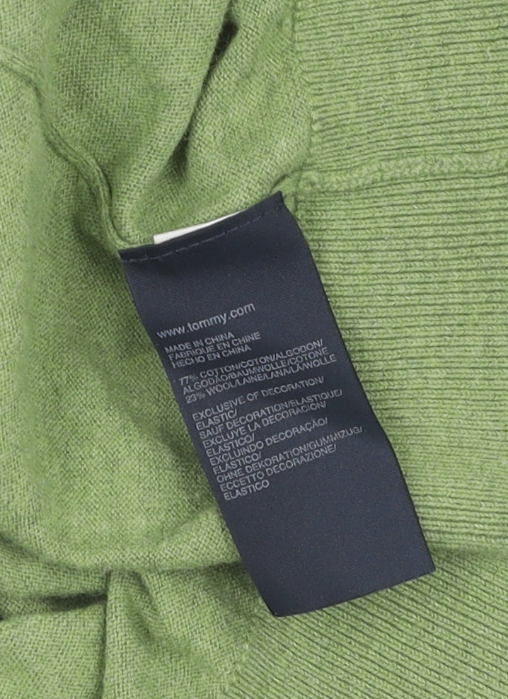 Tommy Hilfiger Men's Green V-Neck Pullover Jumper M