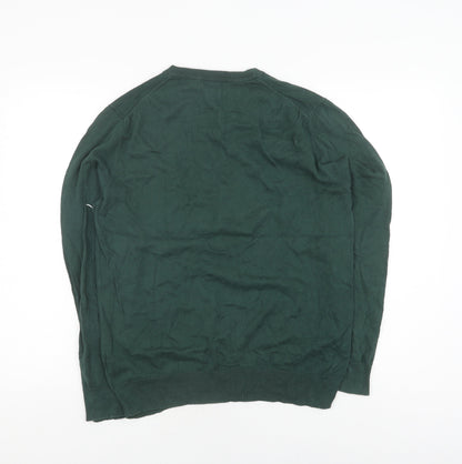 Gap Men's Green V-Neck Pullover Jumper, Size M