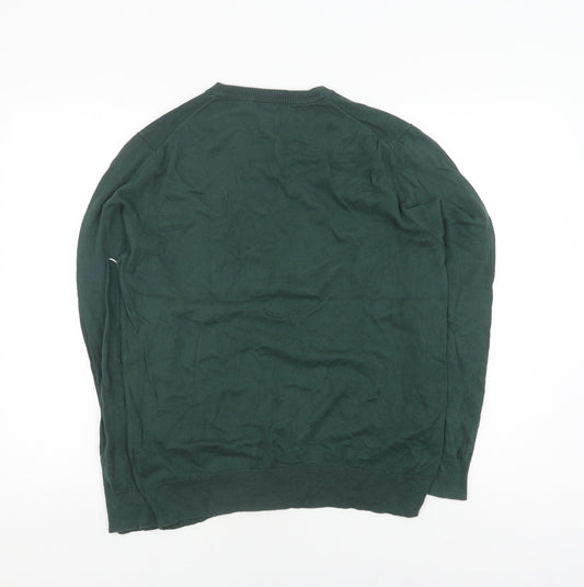 Gap Men's Green V-Neck Pullover Jumper, Size M