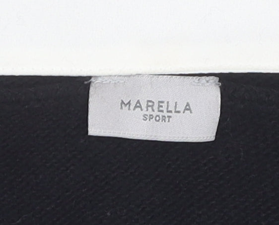 Marella Sport Women's Black Ivory Layered Knit Top M