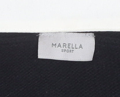 Marella Sport Women's Black Ivory Layered Knit Top M