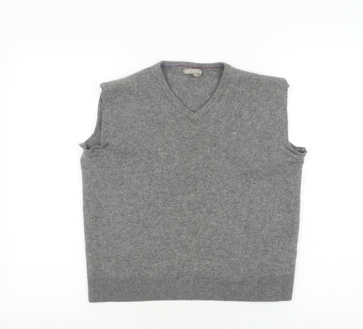 Avenue Grey Wool V-Neck Sleeveless Tank L