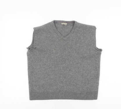 Avenue Grey Wool V-Neck Sleeveless Tank L