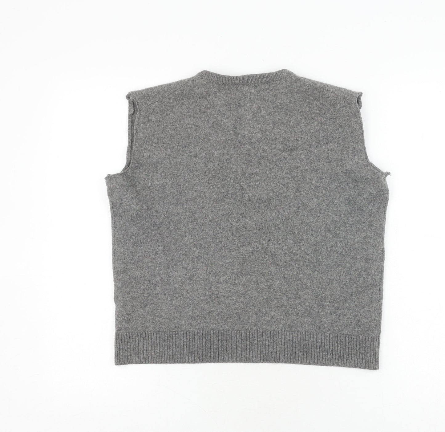 Avenue Grey Wool V-Neck Sleeveless Tank L