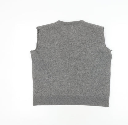 Avenue Grey Wool V-Neck Sleeveless Tank L