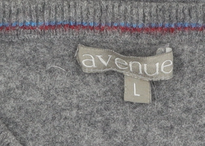 Avenue Grey Wool V-Neck Sleeveless Tank L