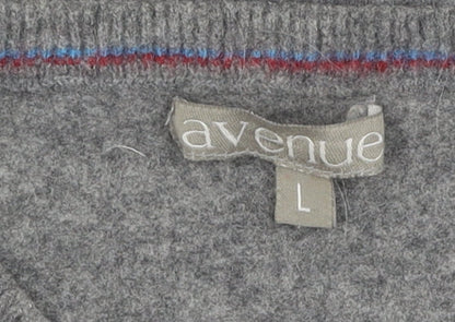 Avenue Grey Wool V-Neck Sleeveless Tank L