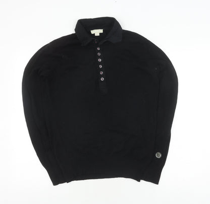 Diesel Women's Black Cotton Henley Jumper, Size S