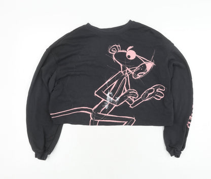 H&M Girls Black Pink Panther Pullover Sweatshirt 14-15 Years