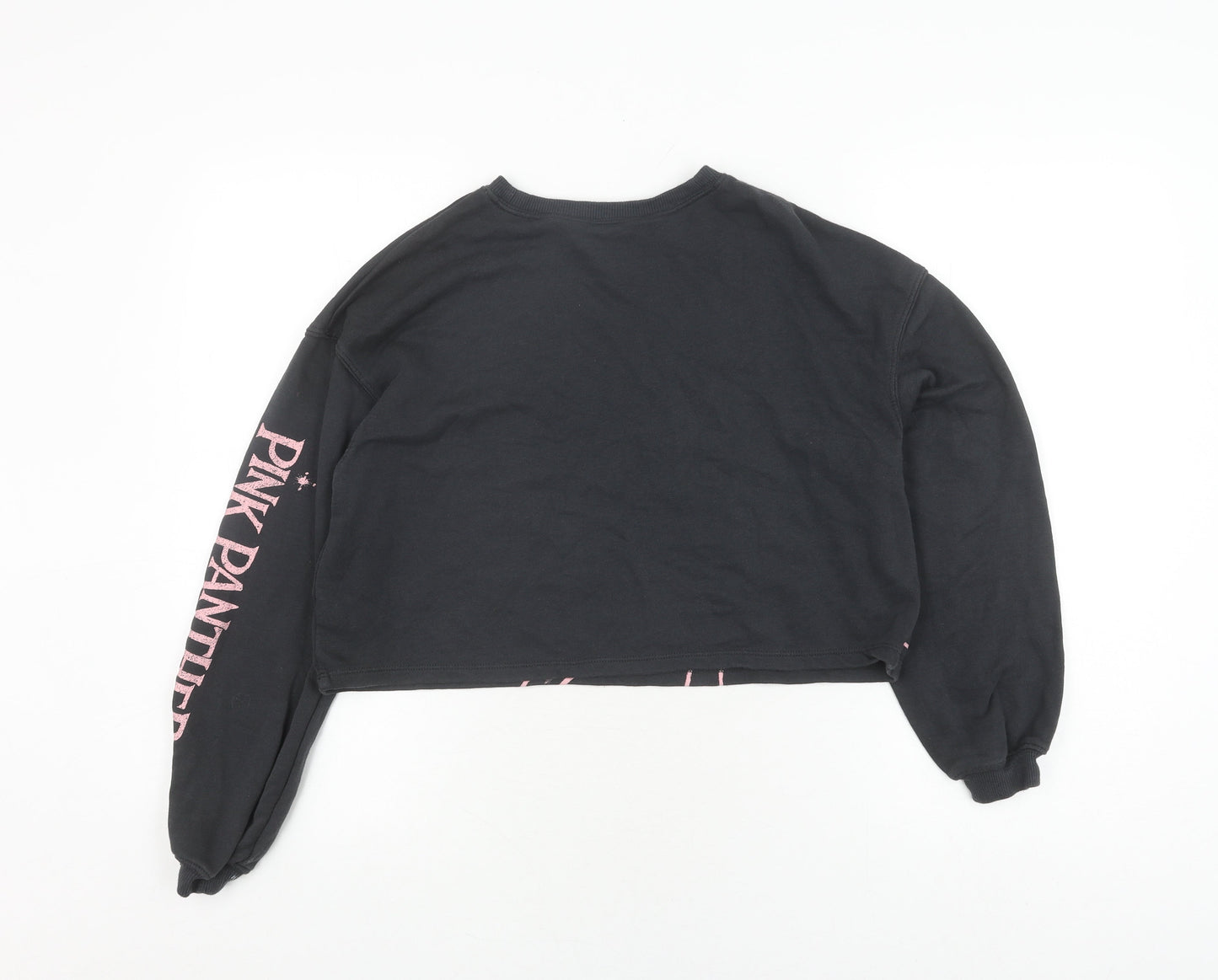H&M Girls Black Pink Panther Pullover Sweatshirt 14-15 Years