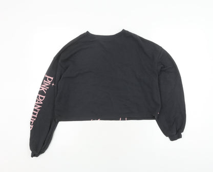 H&M Girls Black Pink Panther Pullover Sweatshirt 14-15 Years