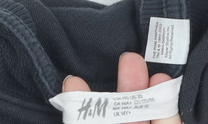 H&M Girls Black Pink Panther Pullover Sweatshirt 14-15 Years