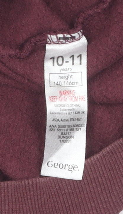 George Boys Harry Potter Red Hoodie 10-11 Years Hooded Pullover
