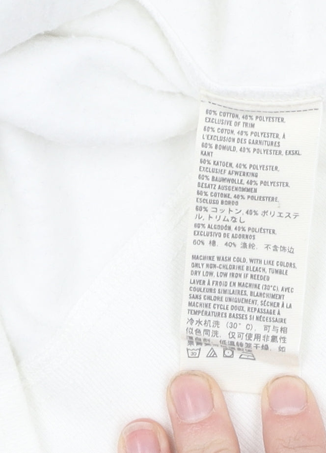 Abercrombie & Fitch White Pullover Hoodie, Large