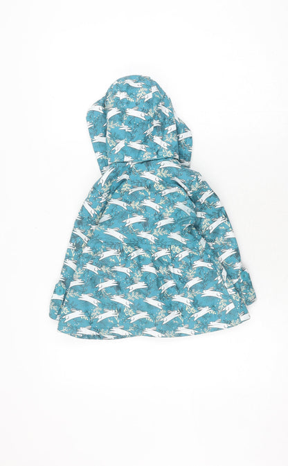 Minoti Girls Blue Animal Print Puffer Jacket 1-2 Years