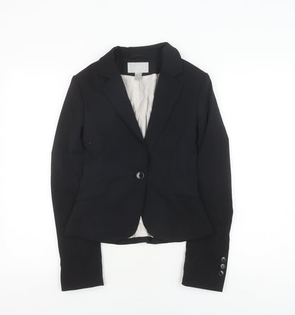 H&M Women's Black Blazer Size 6 Regular Fit