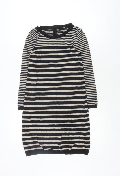 H&M Women's Black Striped Jumper Dress XS
