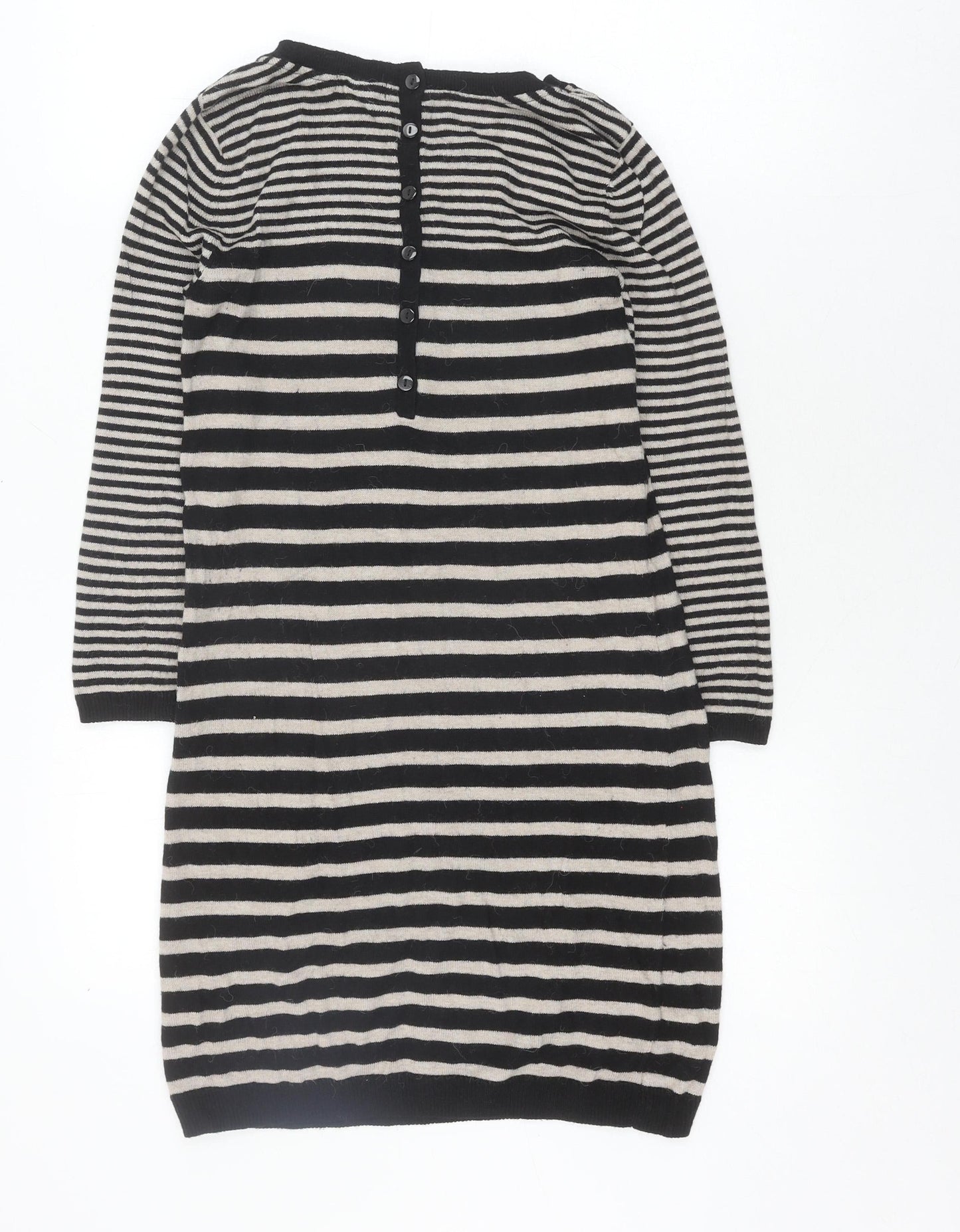 H&M Women's Black Striped Jumper Dress XS