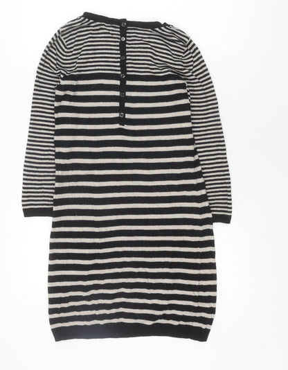 H&M Women's Black Striped Jumper Dress XS
