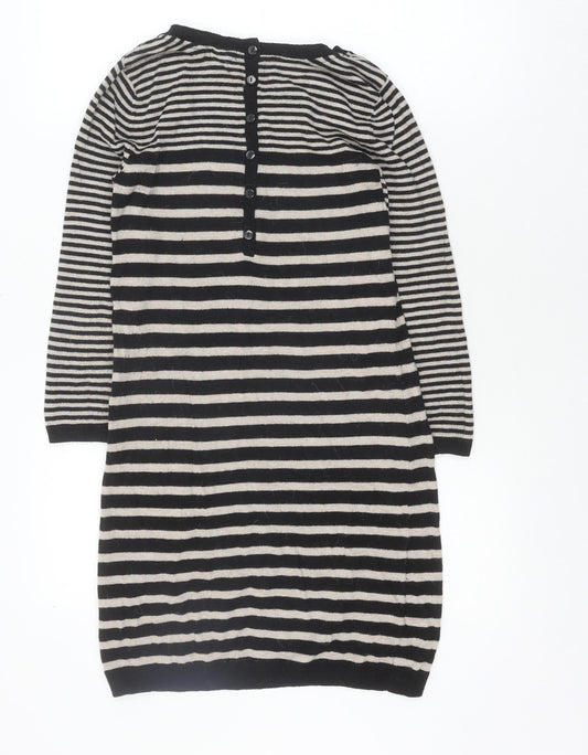 H&M Women's Black Striped Jumper Dress XS