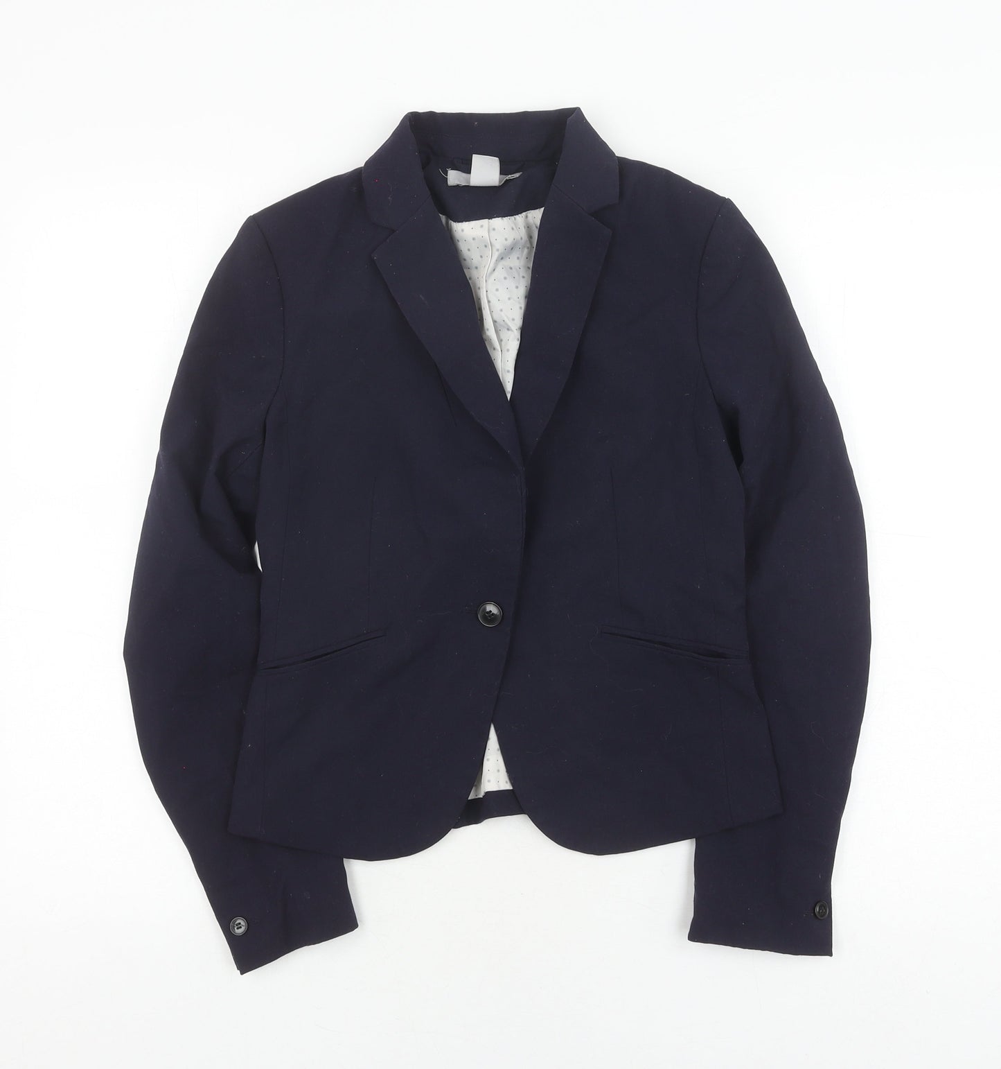 H&M Women's Blue Blazer Size 8 Regular Fit